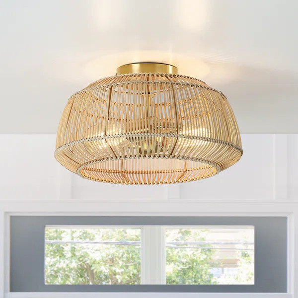Tamil Rattan Semi Flush Mount | Wayfair North America