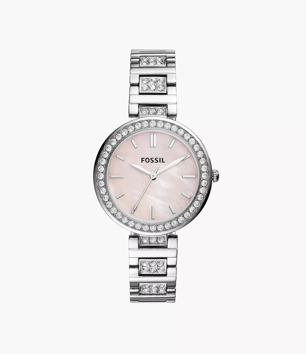 Karli Three-Hand Stainless Steel Watch | Fossil (US)