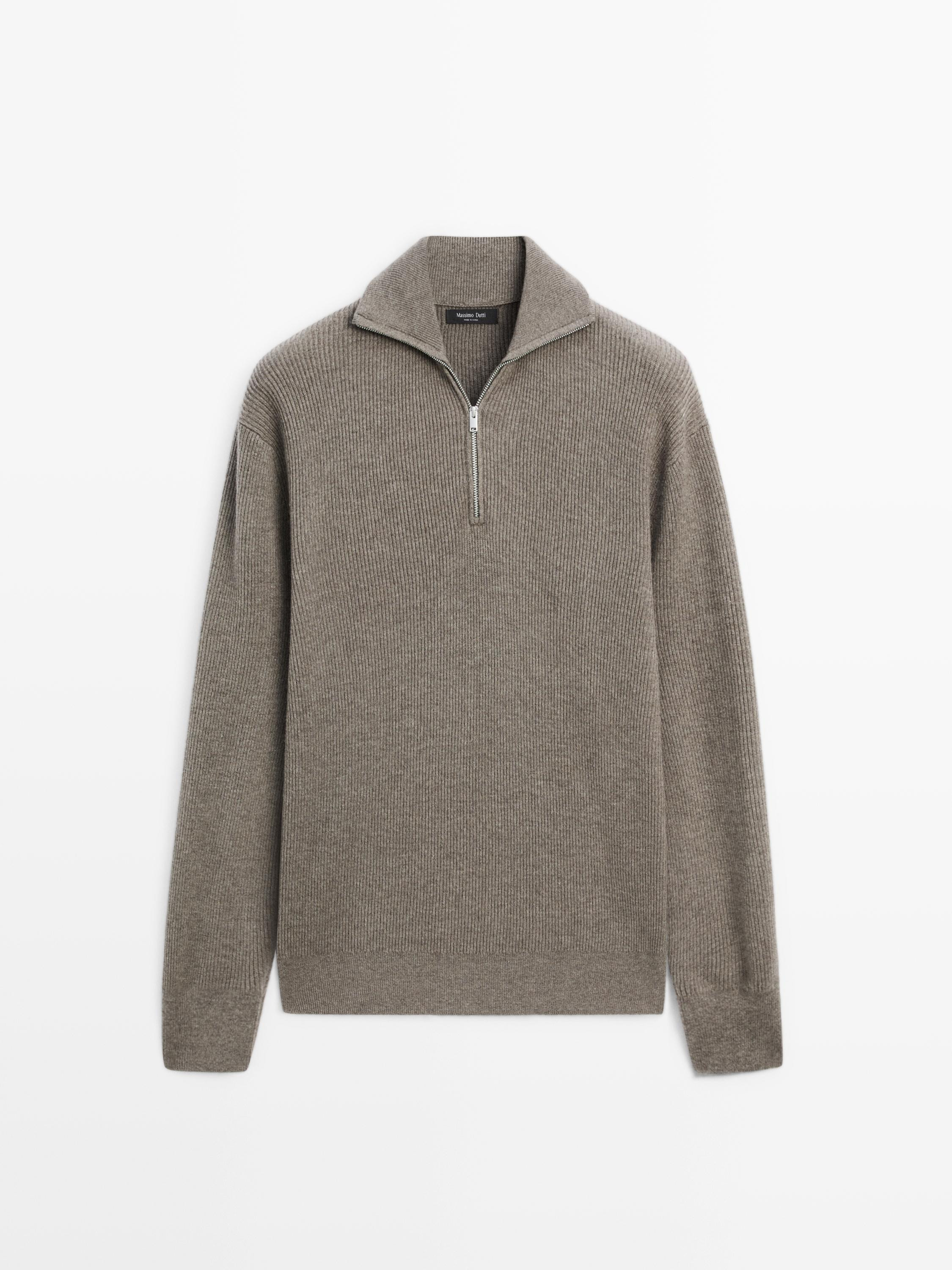 Strickpullover mit Stehkragen und Reißverschluss | Massimo Dutti DE