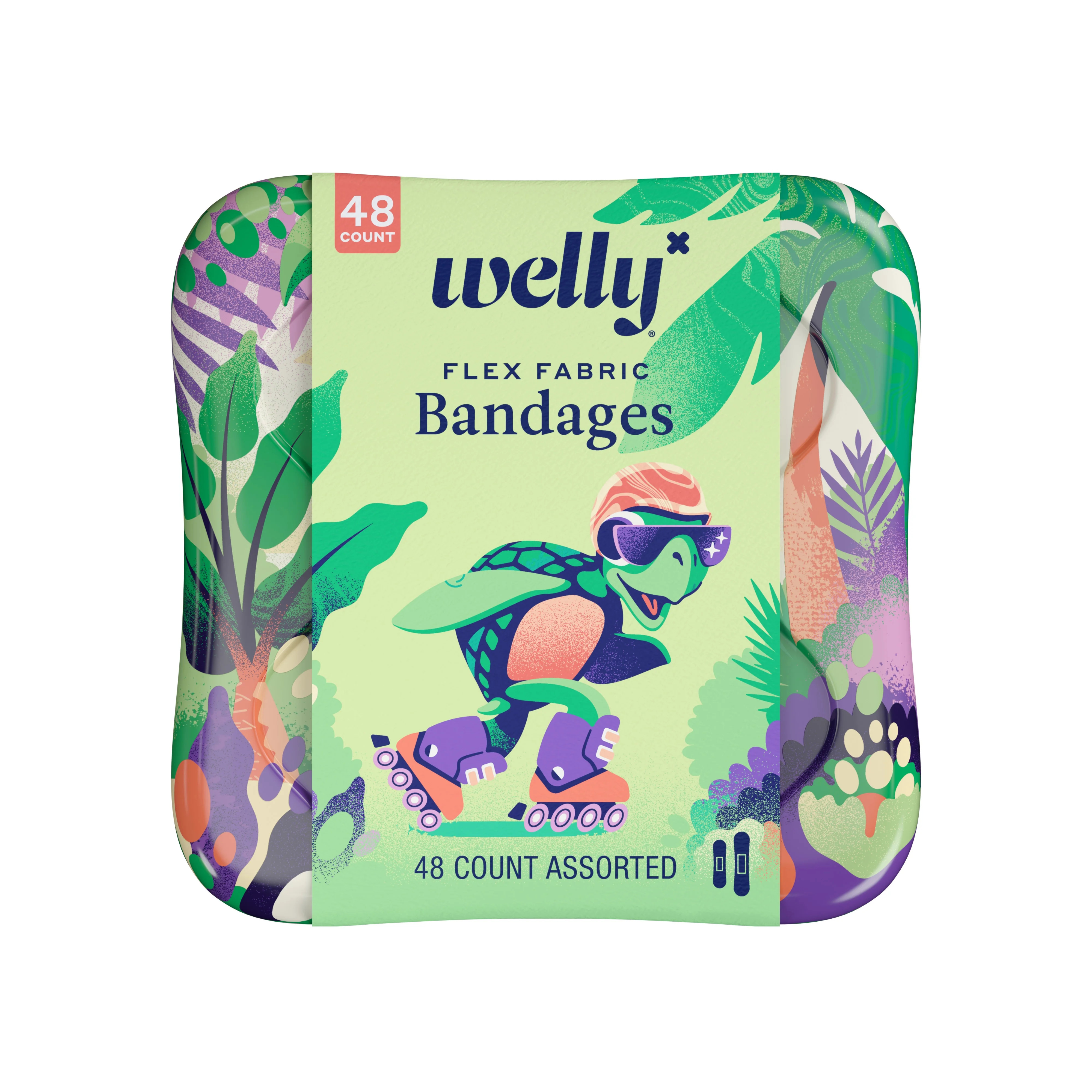 Welly Turtle Oasis Flex Fabric Bandages 48ct | Walmart (US)