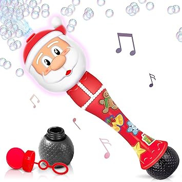 ArtCreativity Light Up Christmas Santa Bubble Wand for Kids, Xmas Gifts for Kids, 14" Bubble Blow... | Amazon (US)