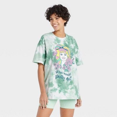 Women's Dolly Parton Oversized Lounge T-Shirt - Green | Target