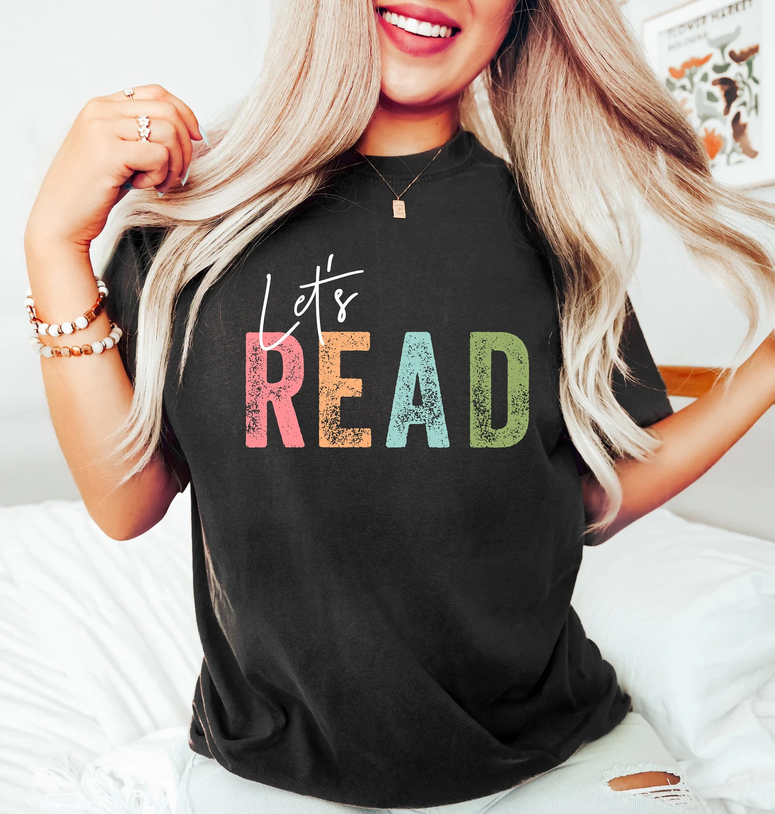 Let's Read Shirt, Read Shirt, Book Shirt, Reading Shirt, Book Lover Shirt, Librarian Gift, Teache... | Etsy (US)