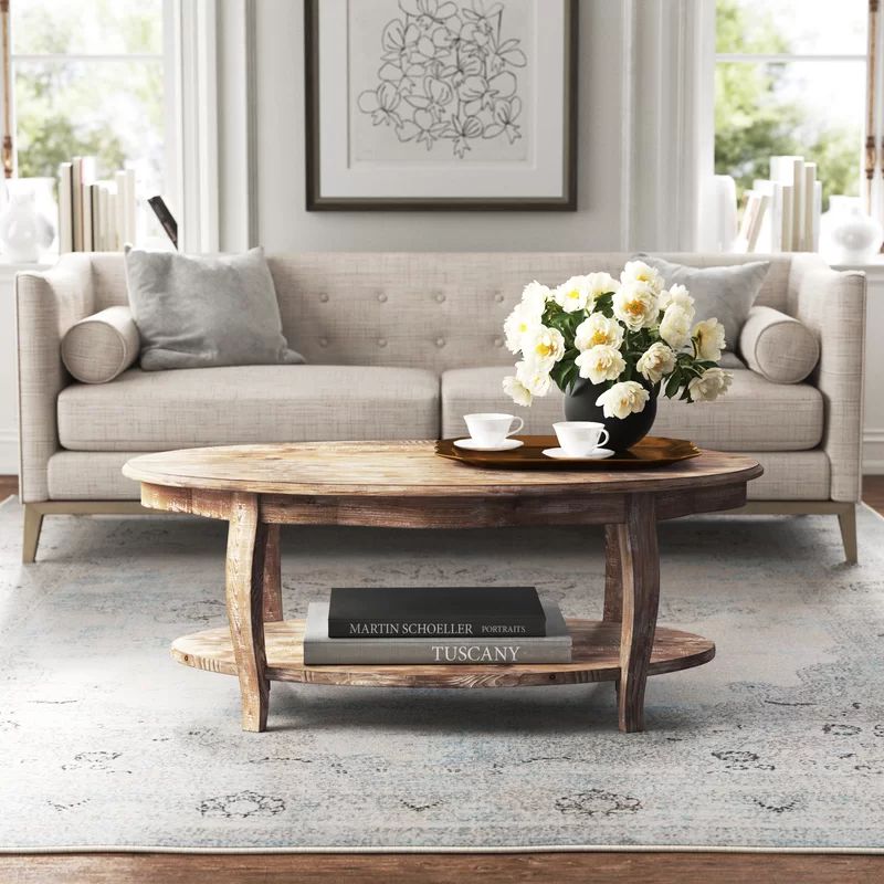 Francoise Solid Wood Coffee Table with Storage | Wayfair North America