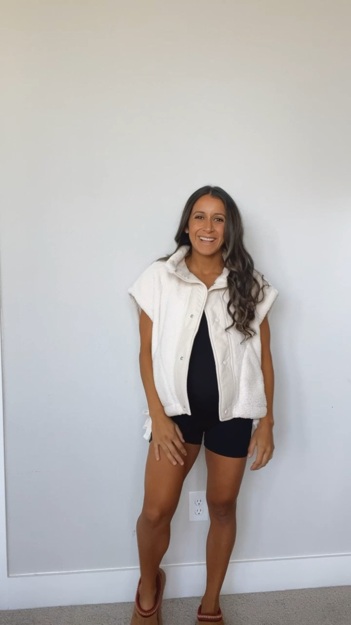 Wearing xs in vest and medium in romper
Free people vest, Amazon dupe, Amazon fashion, free people, onesie outfit, romper outfit, maternity, maternity outfit, fall outfit, fall style, ugg tazz, Uggs

#LTKbump #LTKshoecrush #LTKSeasonal