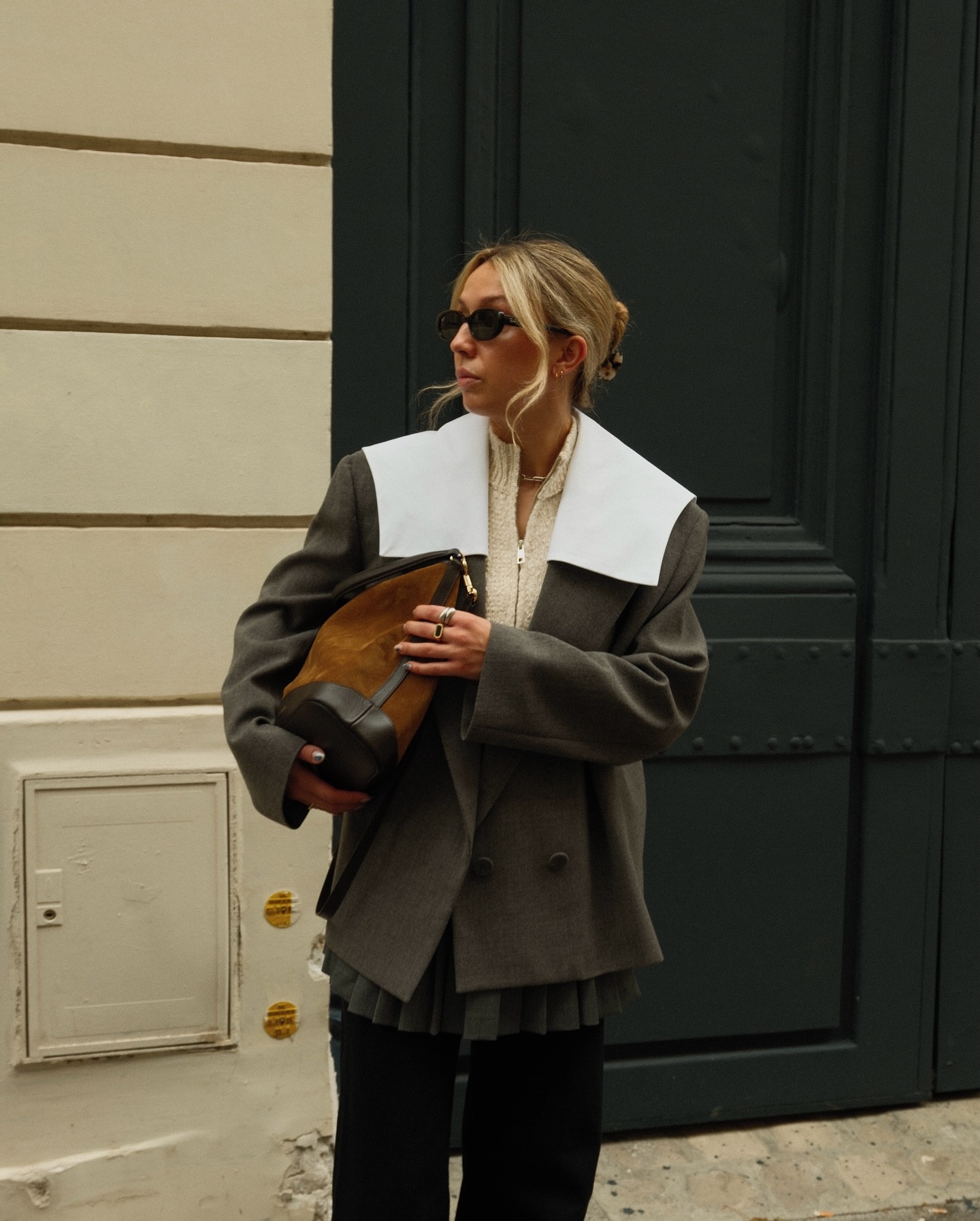 One of my fave looks I wore in Paris! 
Perfect for autumn 🤎

Blazer, collar, knit jumper, zip knit, mini skirt, pleated skirt, skort, grey, trousers, jeans, suede bag, ways to wear, Paris trip 

#LTKeurope #LTKautumn #LTKluxury