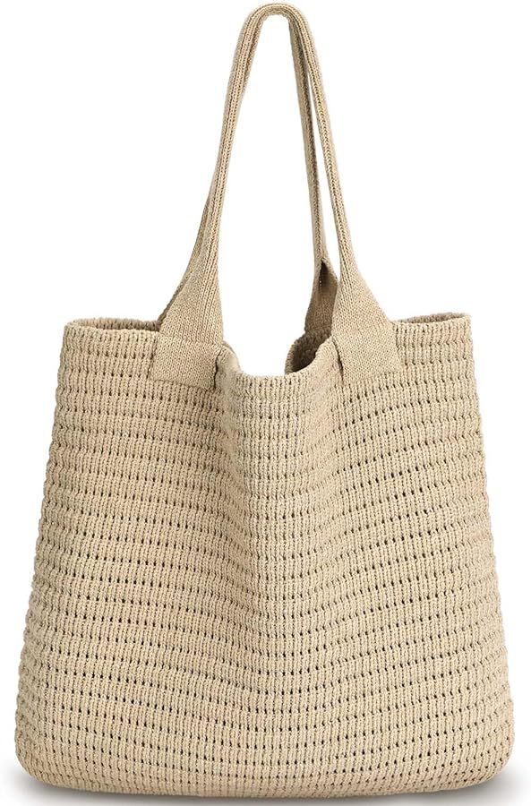 hatisan Crochet Bags for Women Large Tote Bag Aesthetic Handbag Shoulder Bag Hippie Bag Knit Bag | Amazon (US)