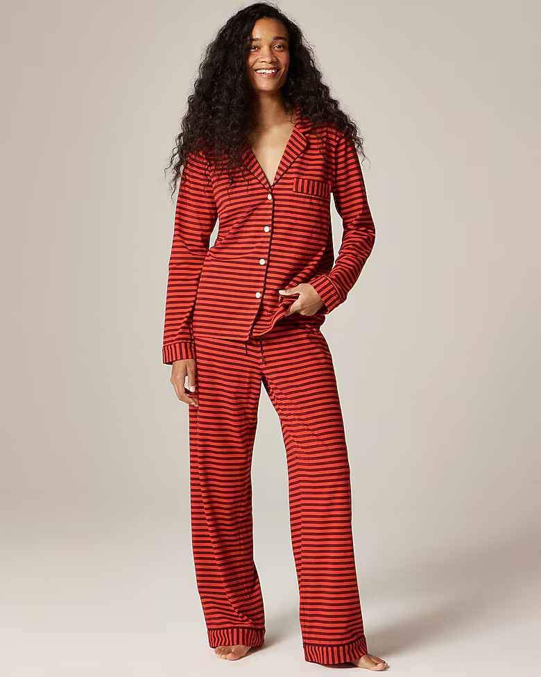 Dreamy cotton-blend pajama pant set in stripe | J. Crew US