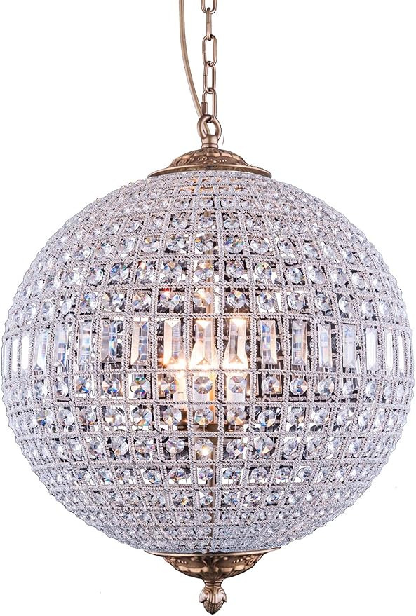 OmniLucent ARCD24FG-3615 Kingsley Collection Chandelier with 5 Lights and Clear Crystals, 24.5" x... | Amazon (US)