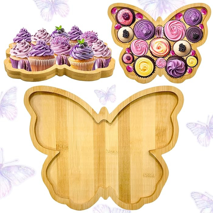1 PCS Wooden Butterfly Party Decorations Butterfly Baby Shower Charcuterie Boards for Table Fairy... | Amazon (US)
