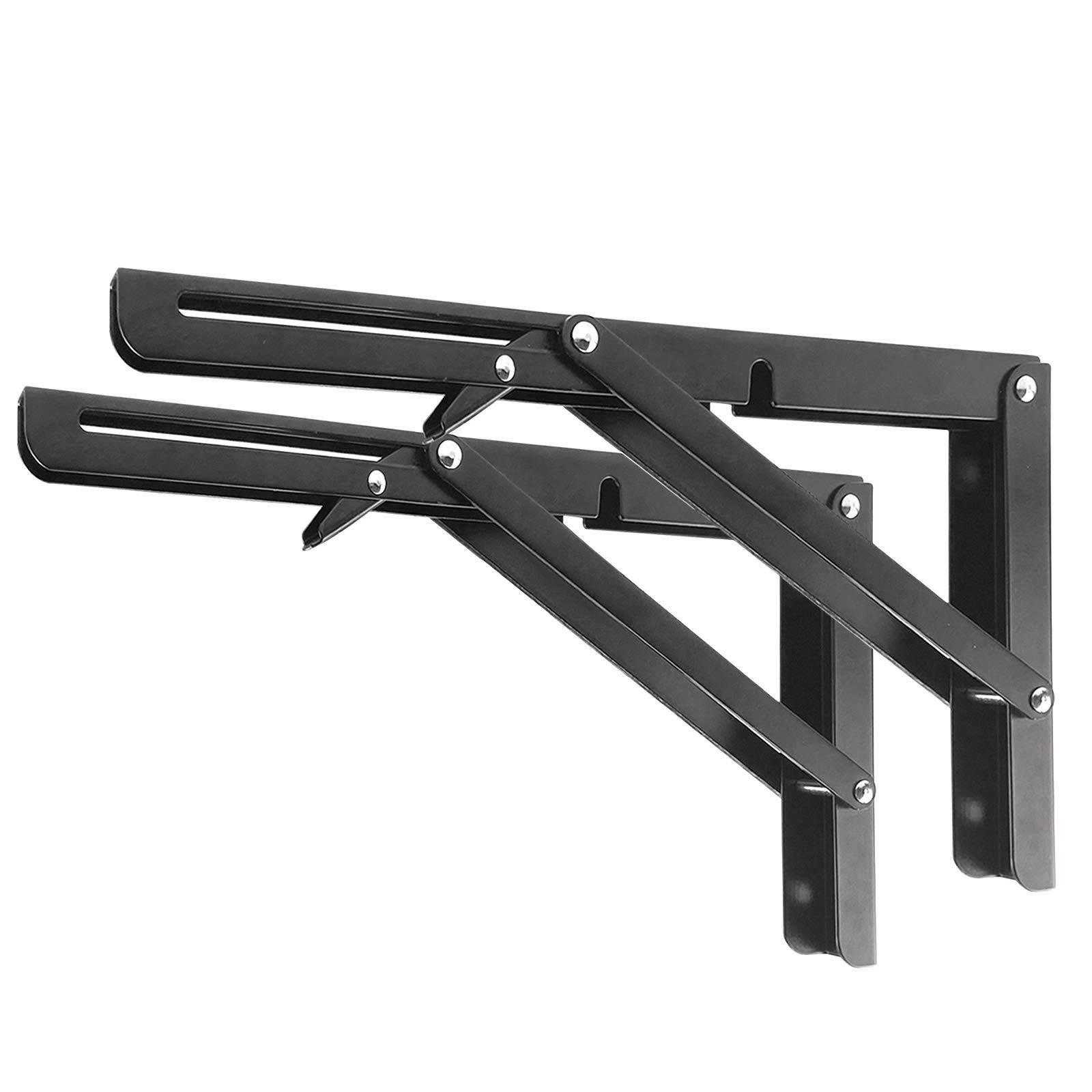 Folding Shelf Brackets - Heavy Duty Metal Collapsible Shelf Bracket for Bench Table, Shelf Hinge ... | Amazon (US)