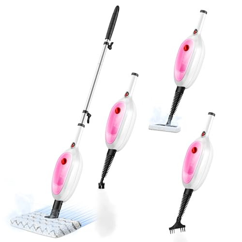 Steam Mop, Detachable Handheld Steam Cleaner with 10-in-1 Multipurpose Accessories, Two-sided Mop, Double Cleaning Area, Multi Surfaces Steamer for Wood Floor, Tile, Window, Clothes, Furniture & Grout | Amazon (US)