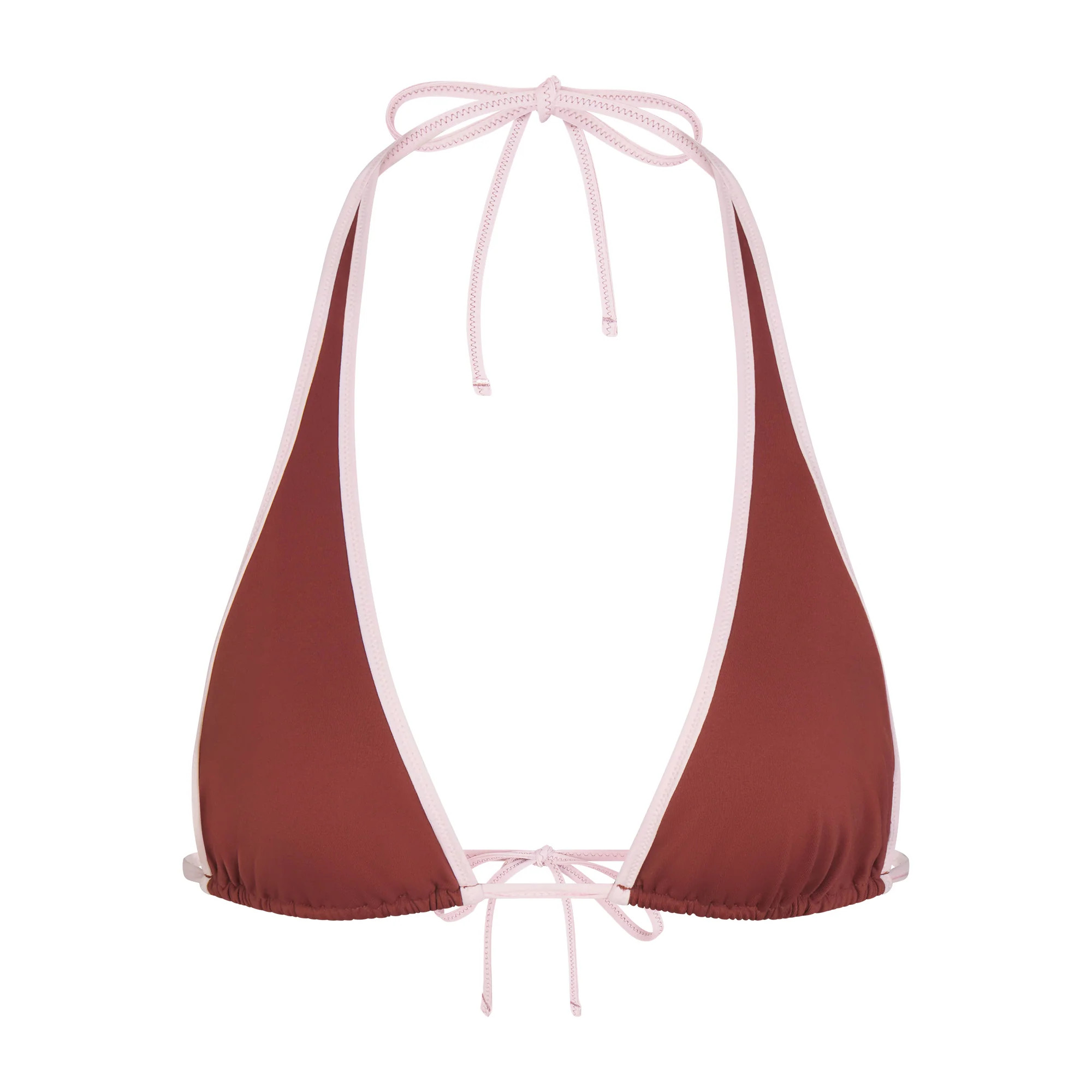 SIGNATURE SWIM HALTER PLUNGE BIKINI TOP | HENNA CONTRAST | SKIMS | SKIMS (US)