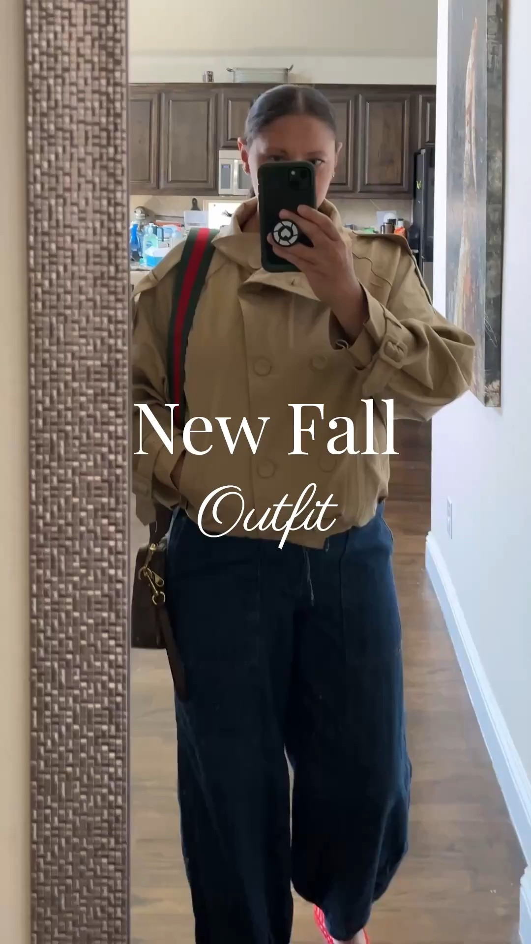 This look is so on trend and still classic. Cotton twill and denim for the perfect combo!

*High neck cropped trench jacket is sold out. Linked a great one from Amazon.

The harem bubble jeans are a size medium (yay) and are a perfect fit. Red jelly flats and a Gucci crossbody round out the outfit with a pop of color.

#LTKootd #LTKSeasonal #LTKMidsize