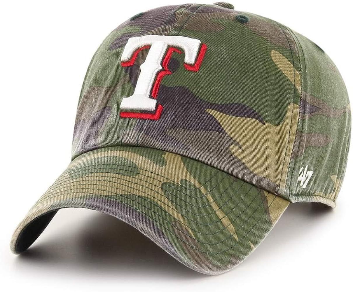 '47 MLB Camo Clean Up Adjustable Hat, Adult One Size Fits All (Texas Rangers Camo) | Amazon (US)