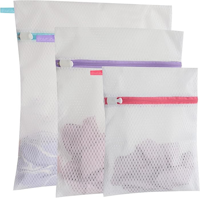 Polecasa 3Pcs Extra Durable 125g Diamond Mesh Laundry Bags with Sturdy Zipper for Delicates, Prot... | Amazon (US)