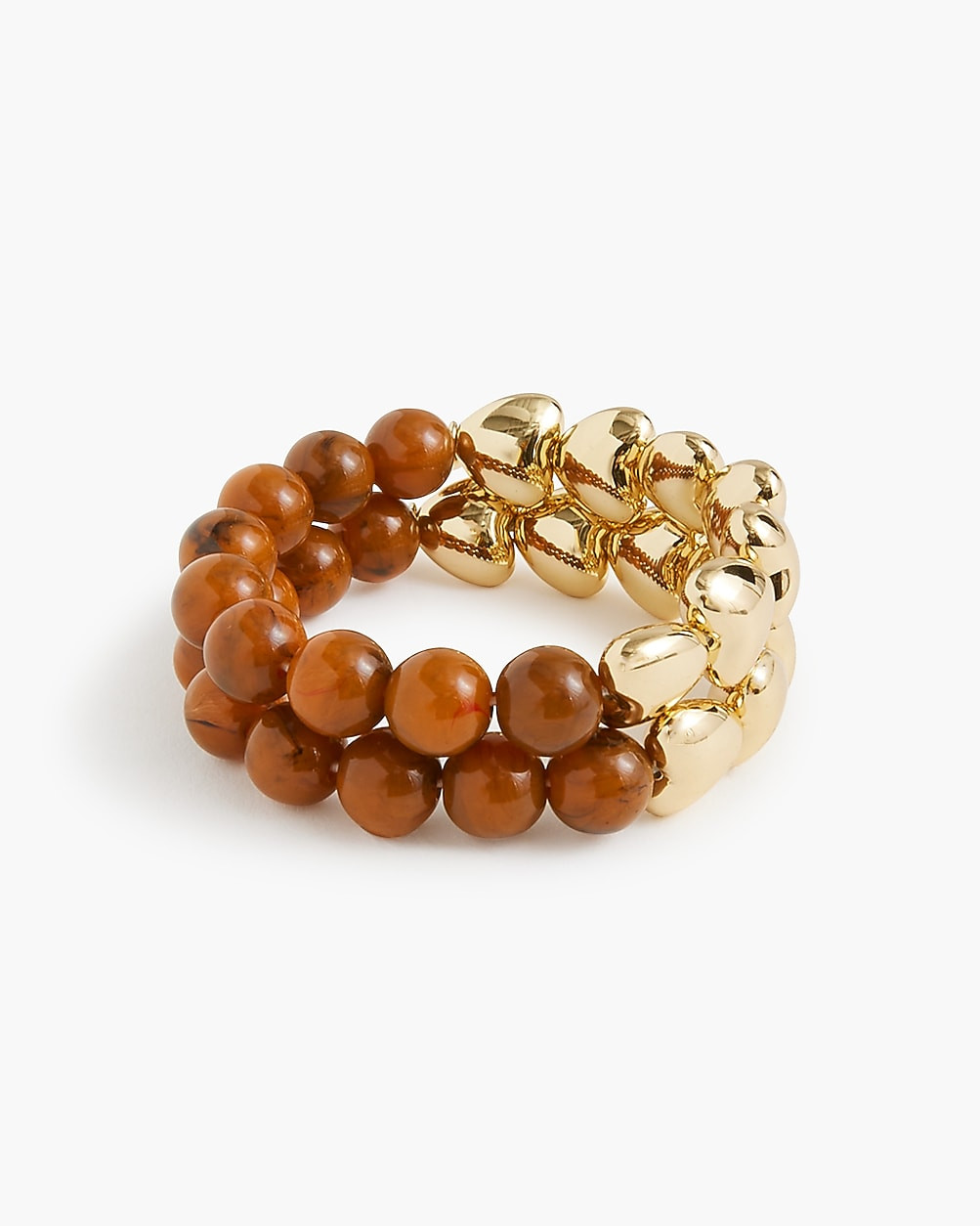 Heart beaded stretch bracelets set-of-two | J.Crew Factory
