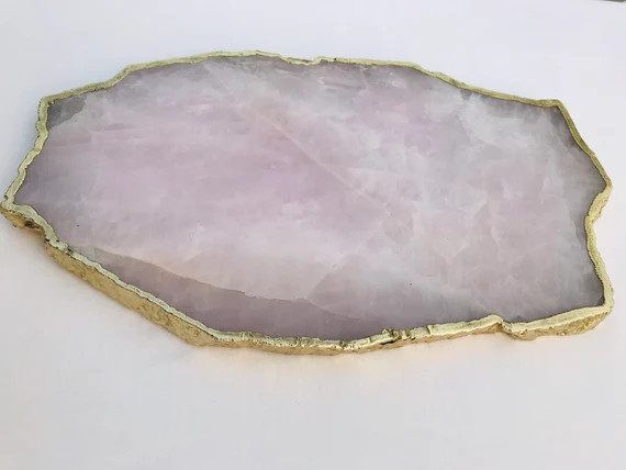 Large Rose Quartz Agate Cheese Platter/Tray/Persoanlised Momentos/Sign Boards | Etsy (US)