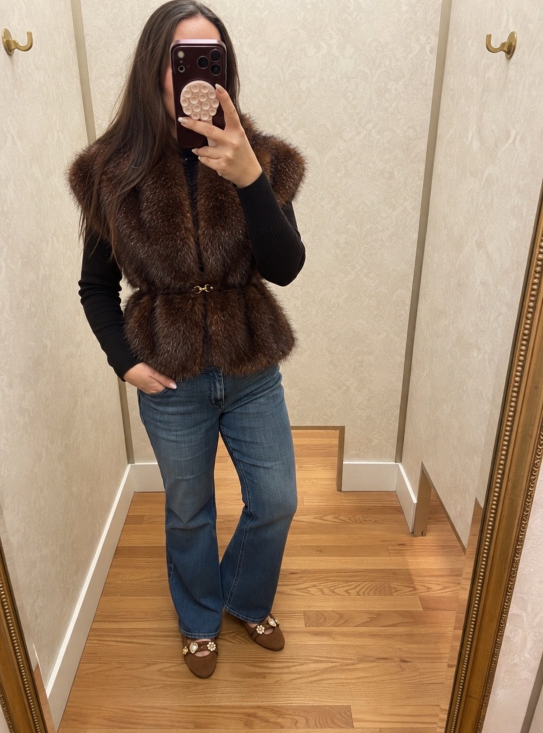 Fur vest is an absolutely must have this fall and this one is beautiful plus in major sale!