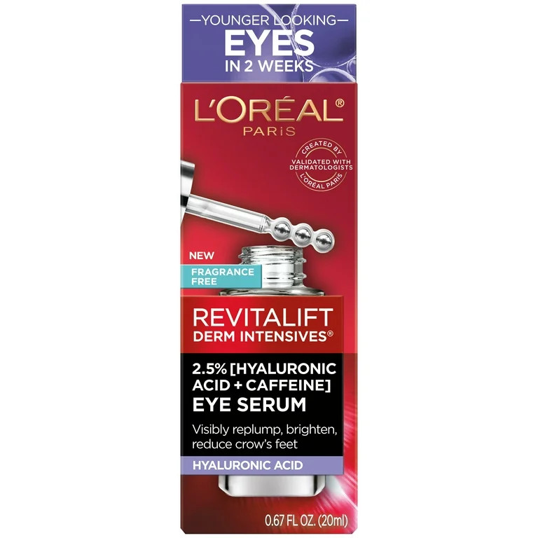 L'Oreal Paris Revitalift Caffeine Eye Serum, Replumps, 0.67 fl oz - Walmart.com | Walmart (US)