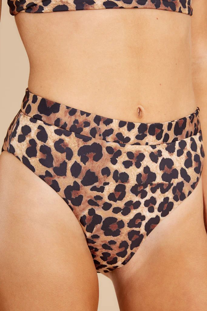 From The Wild Brown Leopard Print Bikini Bottoms | Red Dress 