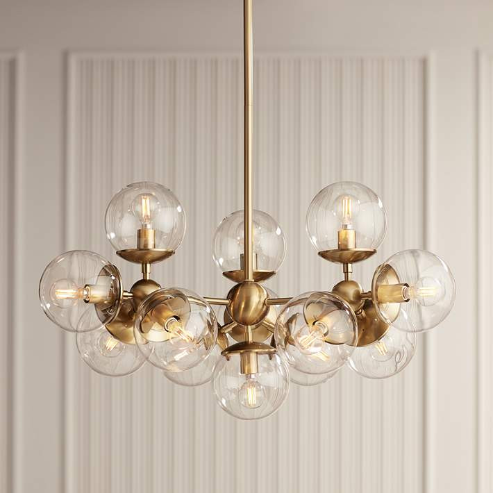 Possini Euro Cosas 27 1/2" Wide Warm Brass 13-Light Pendant | Lamps Plus