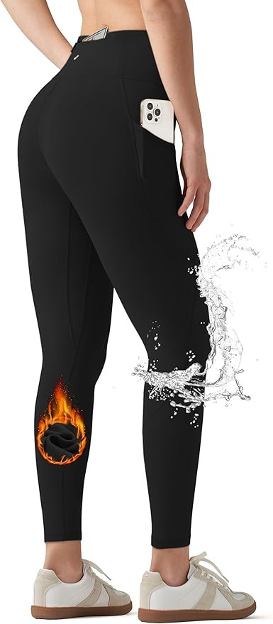 Willit Women's Fleece Lined Leggings Water Resistant Winter Pants Thermal High Waisted Yoga Hikin... | Amazon (US)