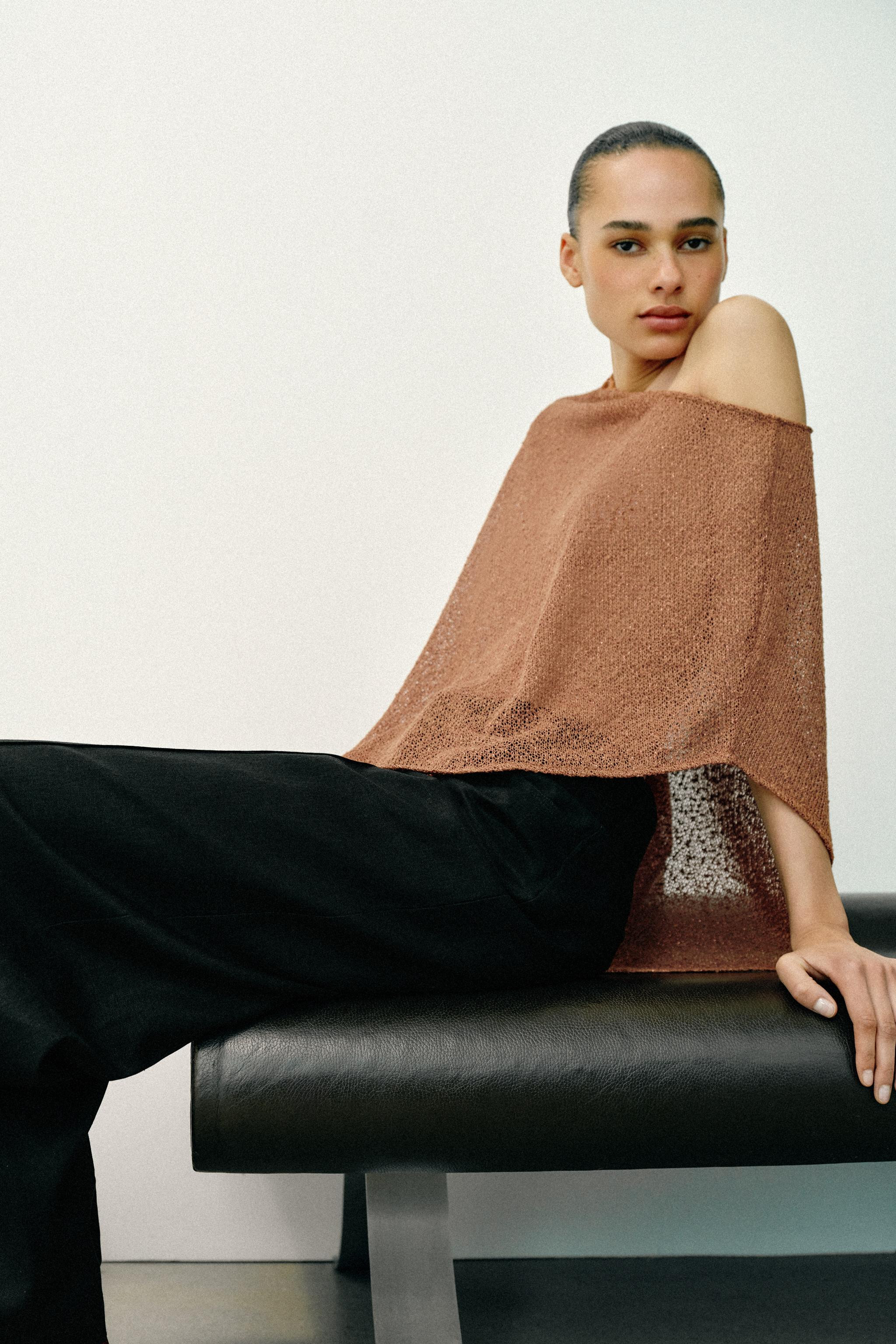 METALLIC THREAD ASYMMETRIC CAPE | Zara US