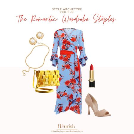 Have a day date and nothing to wear? A floral wrap dress with ruffled edges with a peep toe pump is a safe bet for the Romantic Style Archetype. Add in some subtle glam and a red lip to match and she is good to go. 
#date #romanticfashion #luxe

#LTKshoecrush #LTKstyletip #LTKHoliday