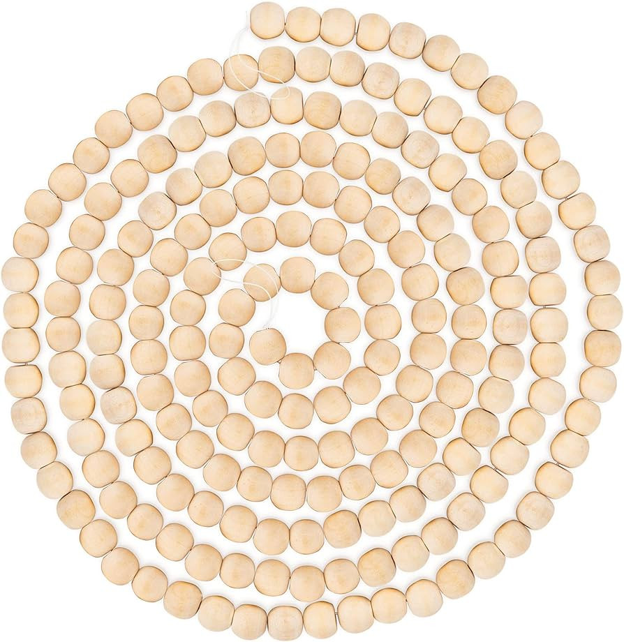 9 Foot Natural Wood Bead Christmas Garland | Wooden Christmas Tree Garland Perfect for Rustic Nat... | Amazon (US)