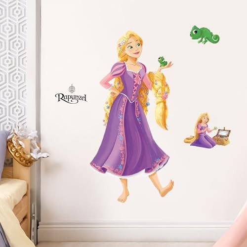 Disney Princess Rapunzel Wall Decal - Large 26" Vinyl Stickers for Kids Bedroom Playroom Bathroom - Peel and Stick Room Decor | Amazon (US)