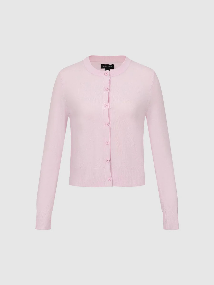 Crew Neck Knitted Cardigans | Urban Revivo