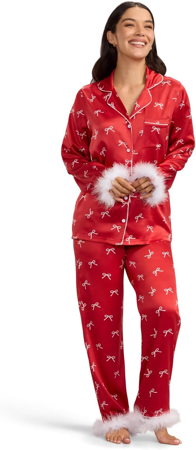 Tipsy Elves Women’s Christmas Pajamas - Classic Two Piece Lapel Pajama Set for Ladies - Cute an... | Amazon (US)