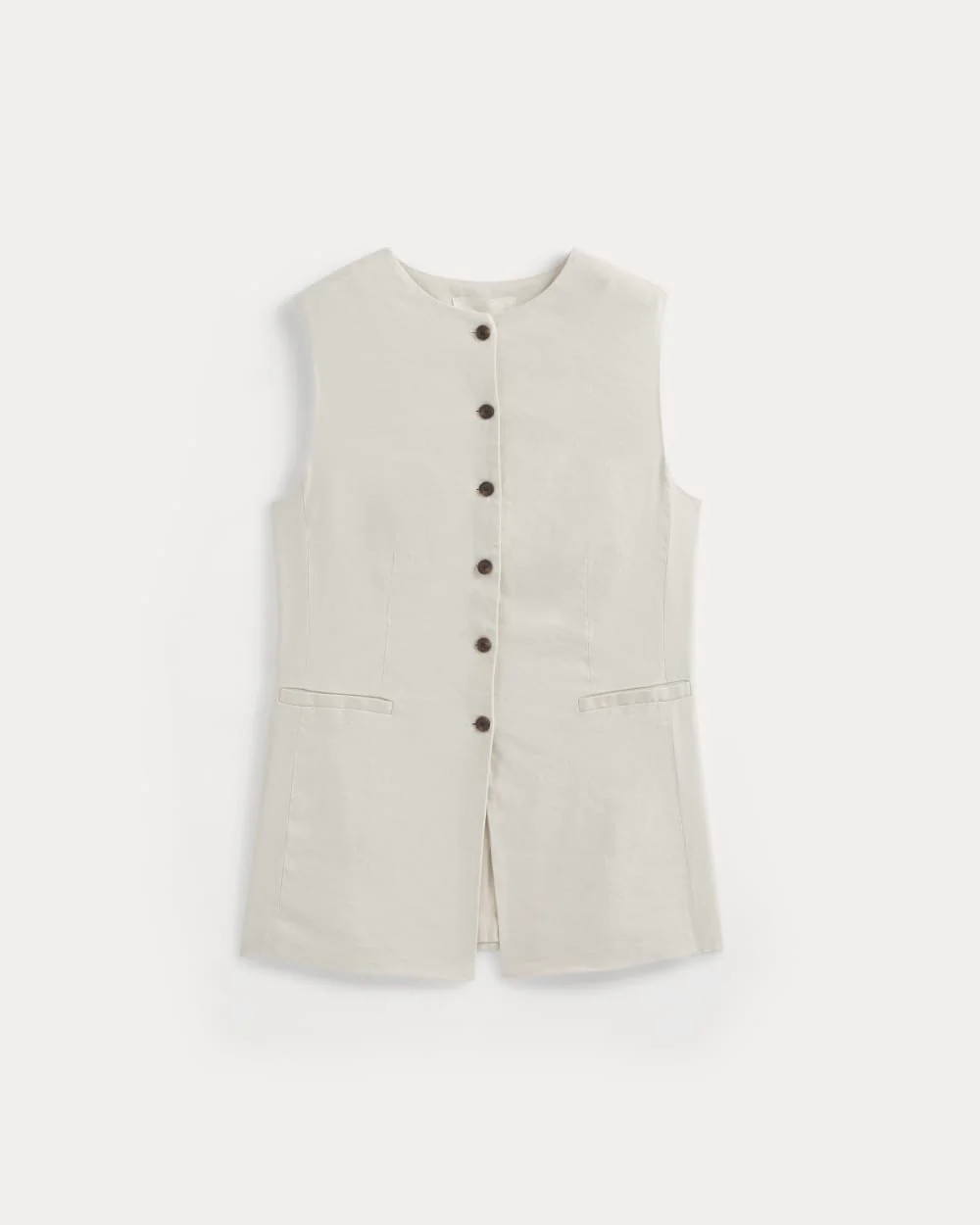 Long Vest in Stretch Linen | Birch | Everlane