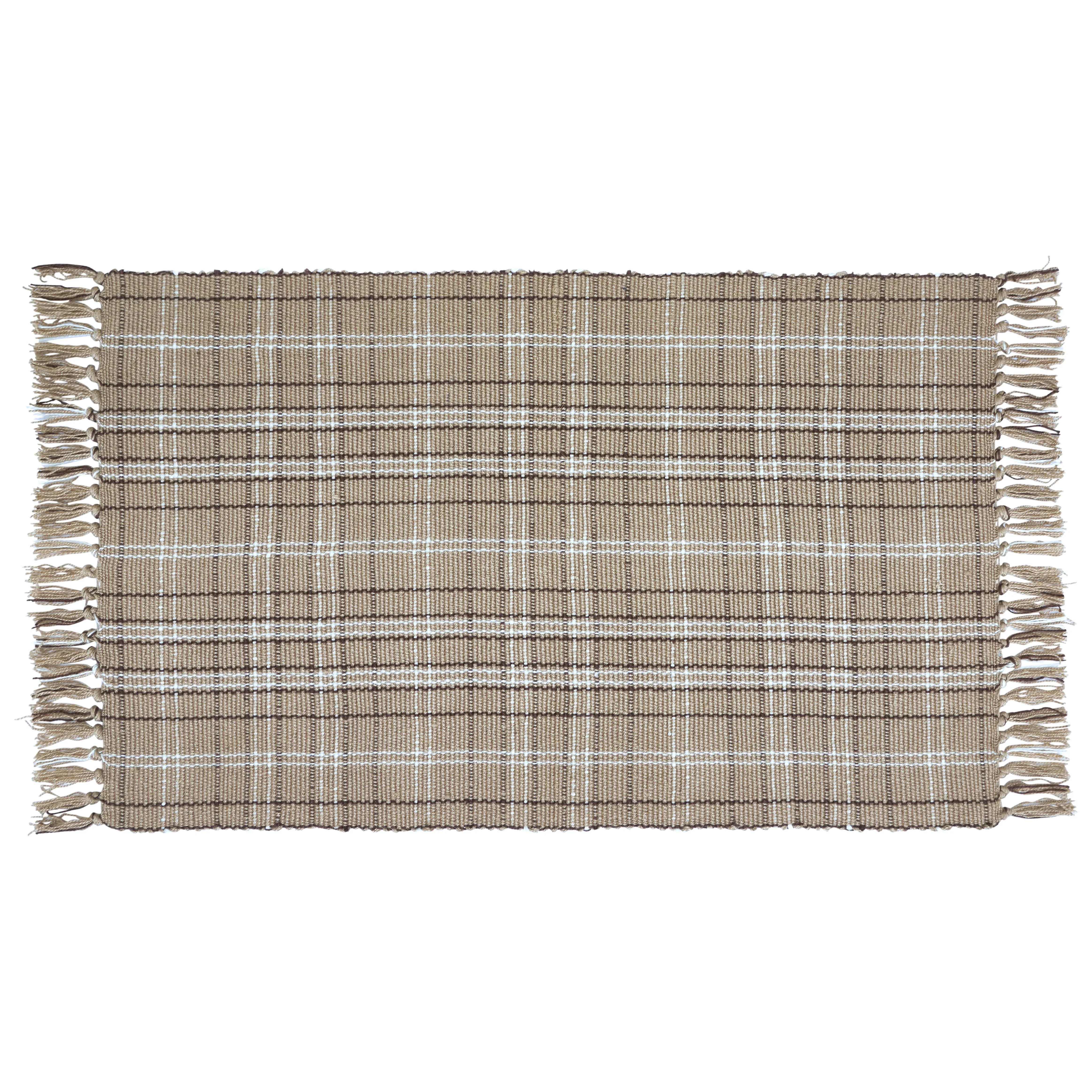 My Texas House Neutral Check Indoor/Outdoor Layering Rug, 24" x 38" | Walmart (US)