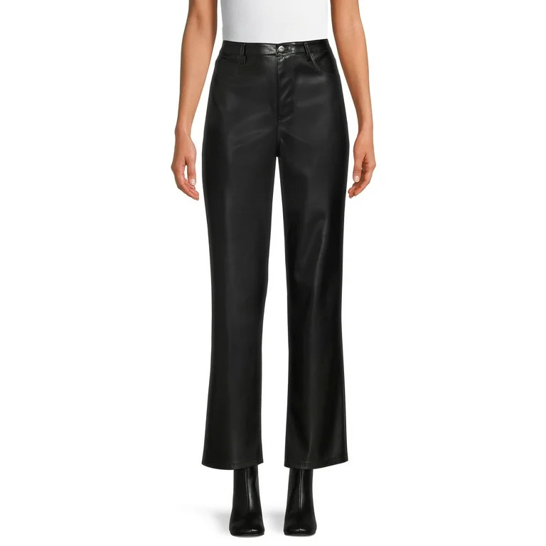 No Boundaries Junior's Faux Leather Pants - Walmart.com | Walmart (US)