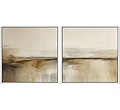 SIGNFORD Framed Canvas Print Wall Art Set Abstract Seascape Horizon Neutral Coastal Landscape Mod... | Amazon (US)