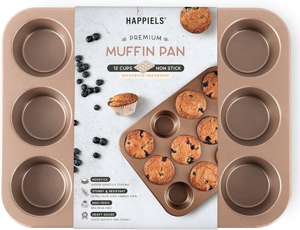 Non Toxic Nonstick 12 Cup Muffin Pan | PFOA BPA free Nontoxic Cupcake Tin | Best Non Stick Muffin... | Amazon (US)