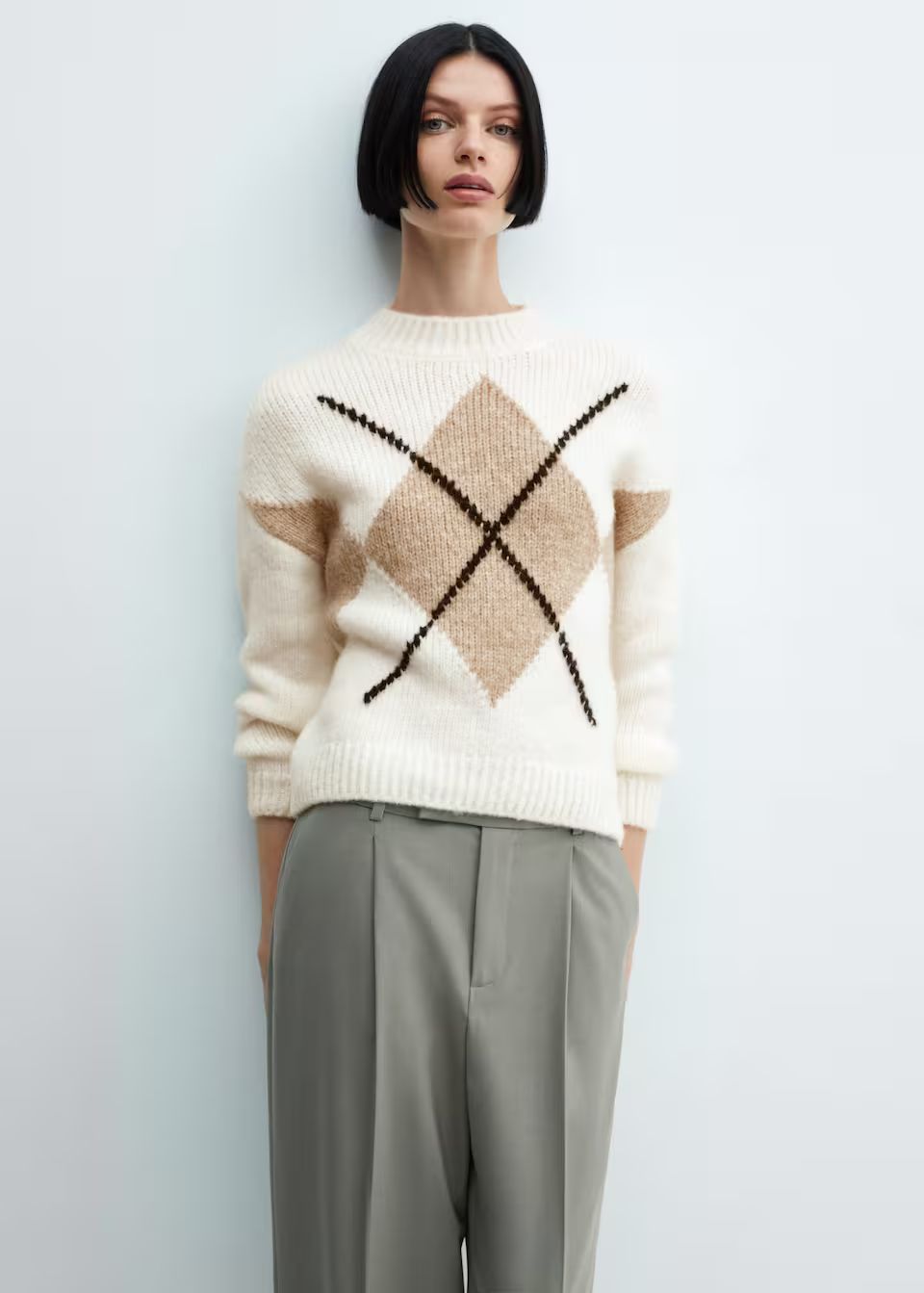 Round neck knit sweater -  Women | Mango United Kingdom | MANGO (UK)