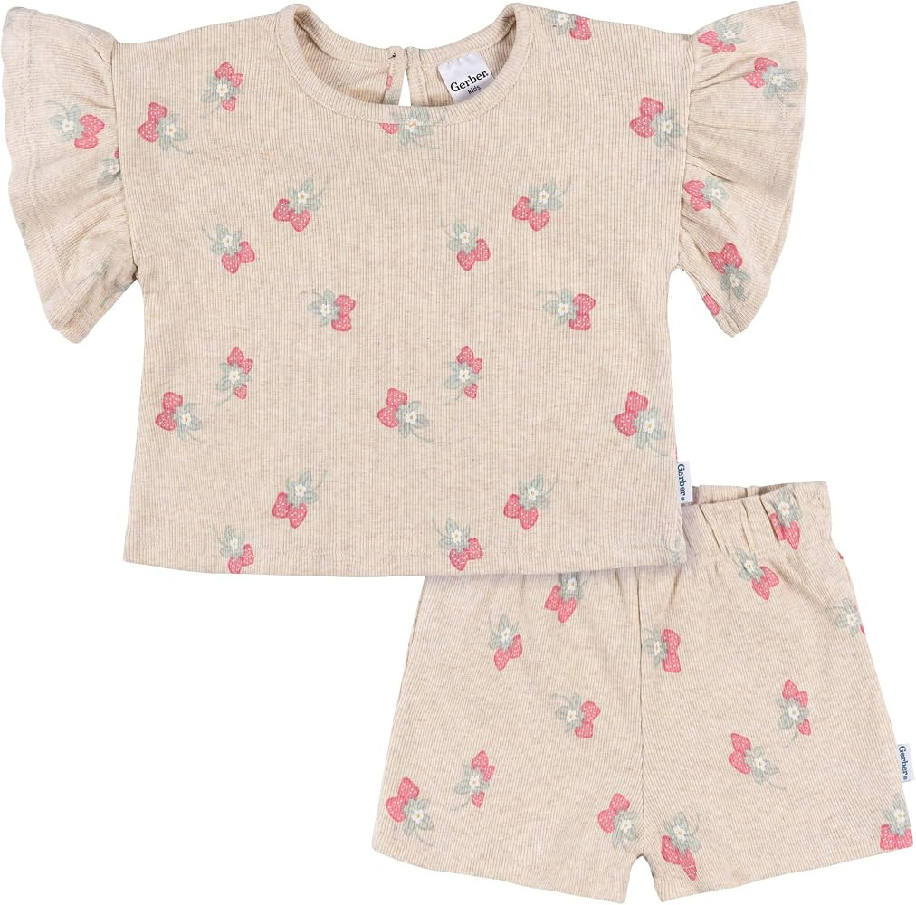 Gerber Baby Girls' Shirt and Shorts Set | Amazon (US)