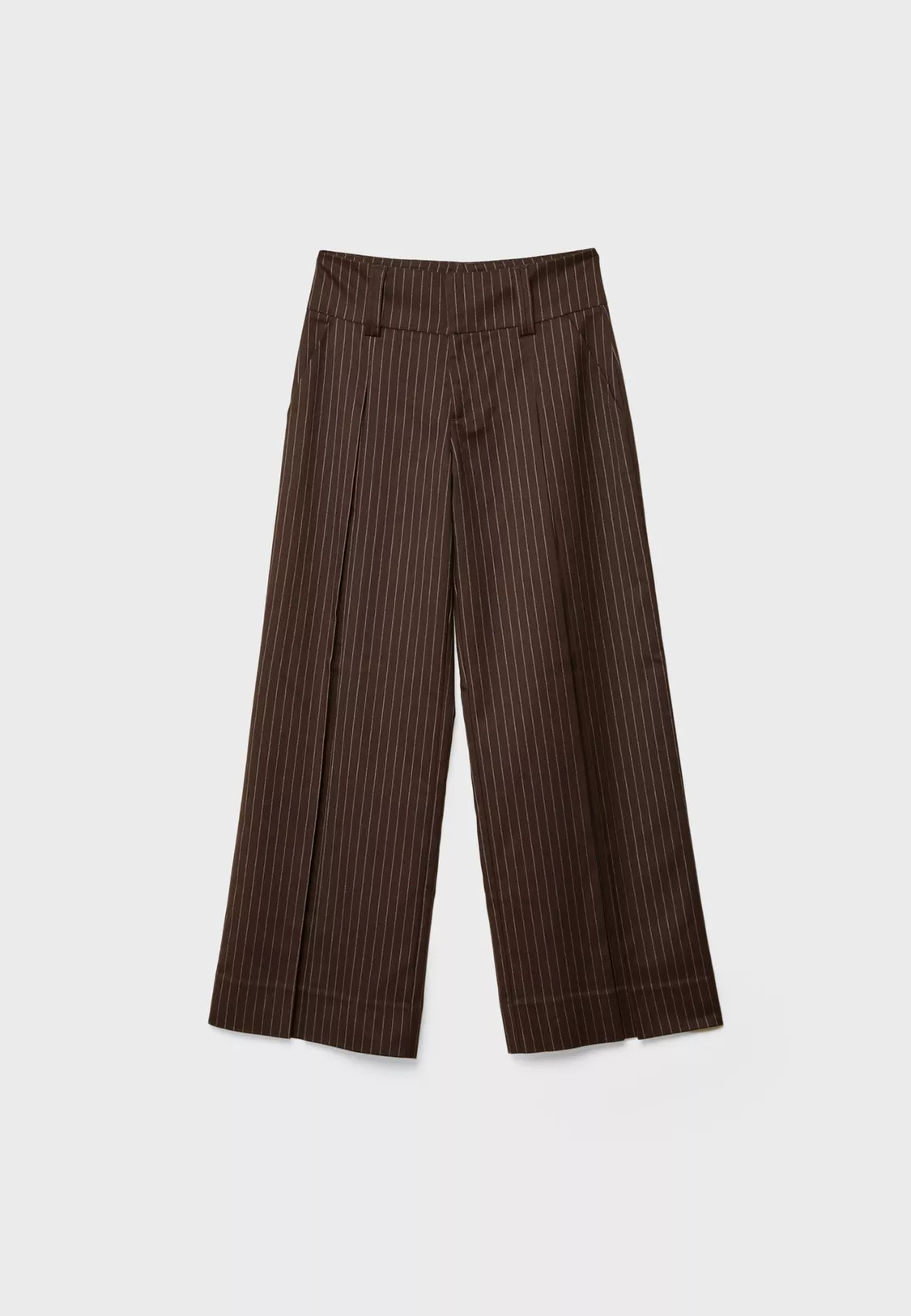 Stradivarius Pantalon habillé taille rayures  Marron 44 | Stradivarius (FR)