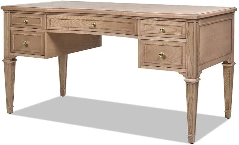 Jennifer Taylor Home JTH Luxe Dauphin Gold Accent 5-Drawer Executive Desk | Amazon (US)