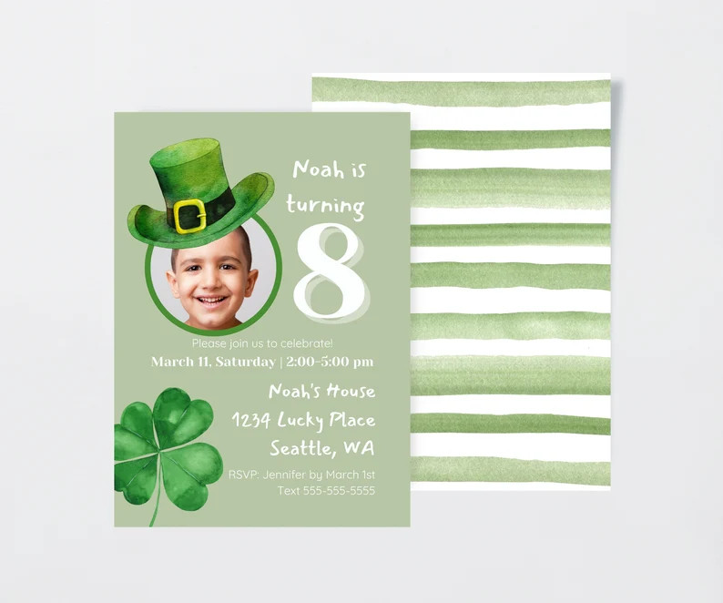 Editable Digital St Patrick's Day Photo Birthday Party - Etsy | Etsy (US)