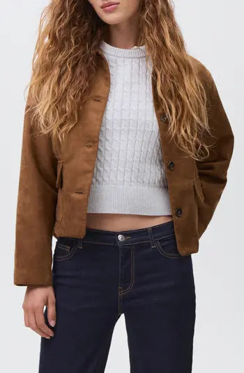MANGO TEEN Faux Suede Jacket | Nordstrom | Nordstrom