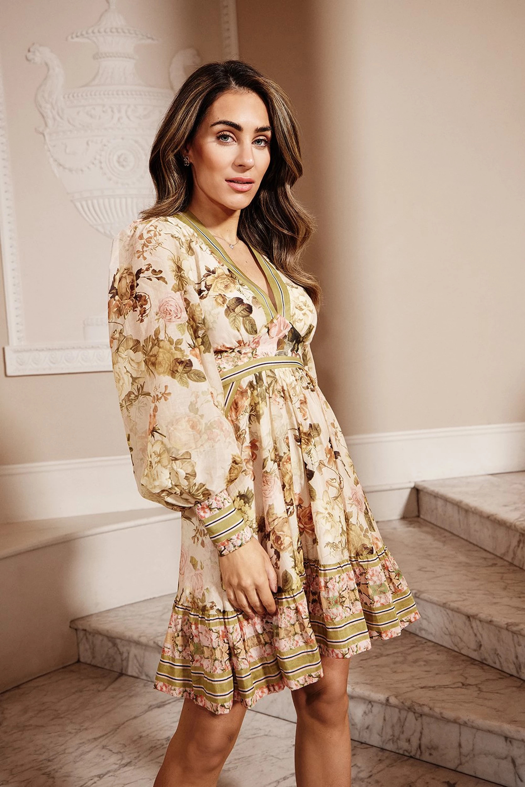 Lydia Millen Silk Cotton Vintage Floral Mini Dress | Karen Millen UK + IE + DE + NL