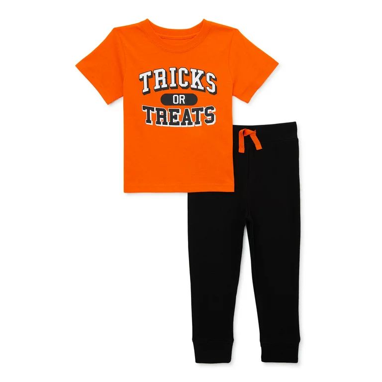 Halloween Way to Celebrate! Baby and Toddler Boy Short-Sleeve T-Shirt and Joggers Outfit Set, 2-P... | Walmart (US)