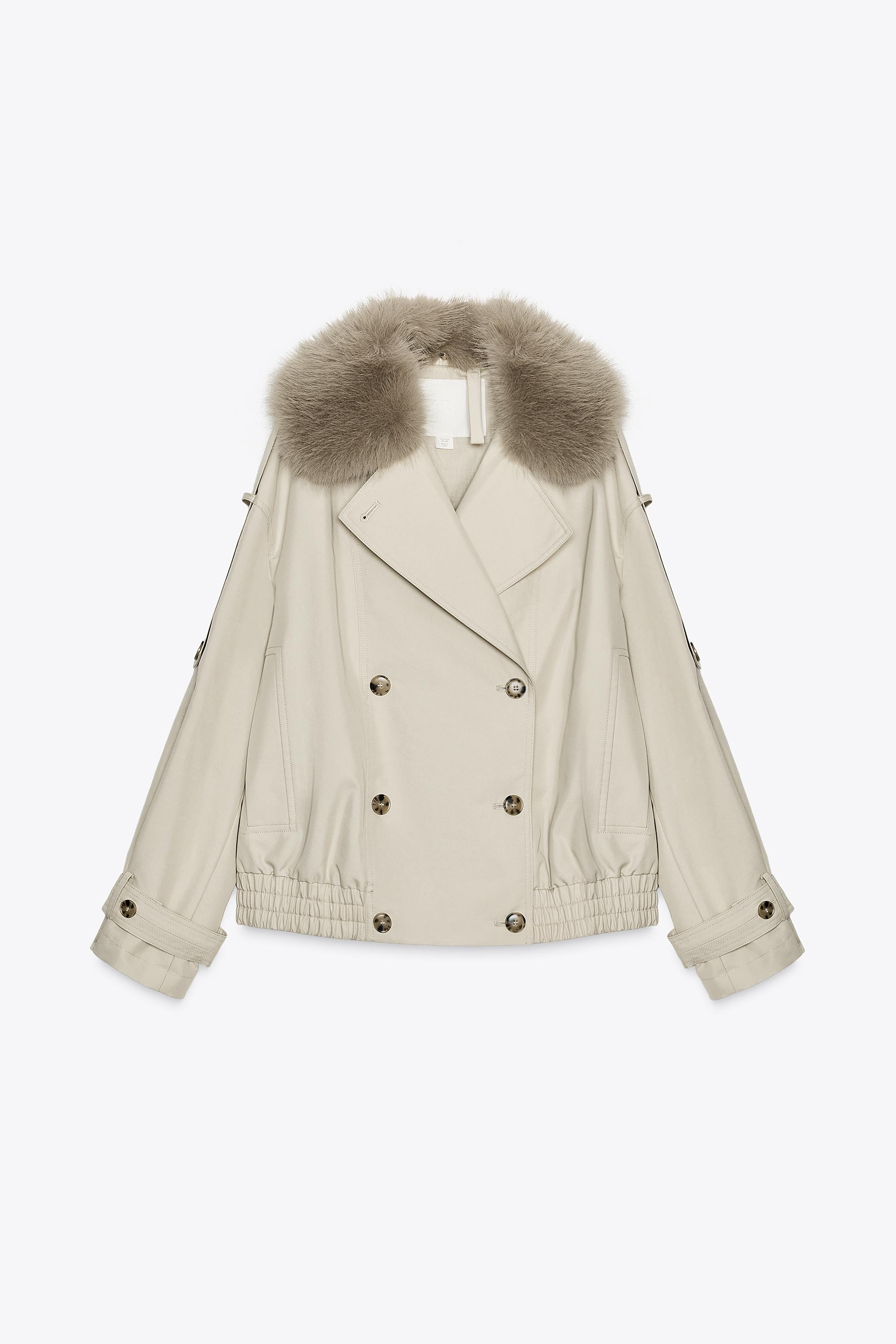 ZW COLLECTION FAUX FUR COLLAR JACKET | Zara UK