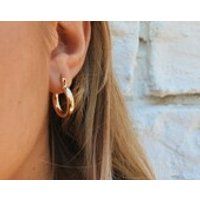 Thick gold plated hoops earringshoops earringscircle earrings90s hoopsgift for hersmall hoopstrendy hoopssmall round earrings | Etsy (CAD)