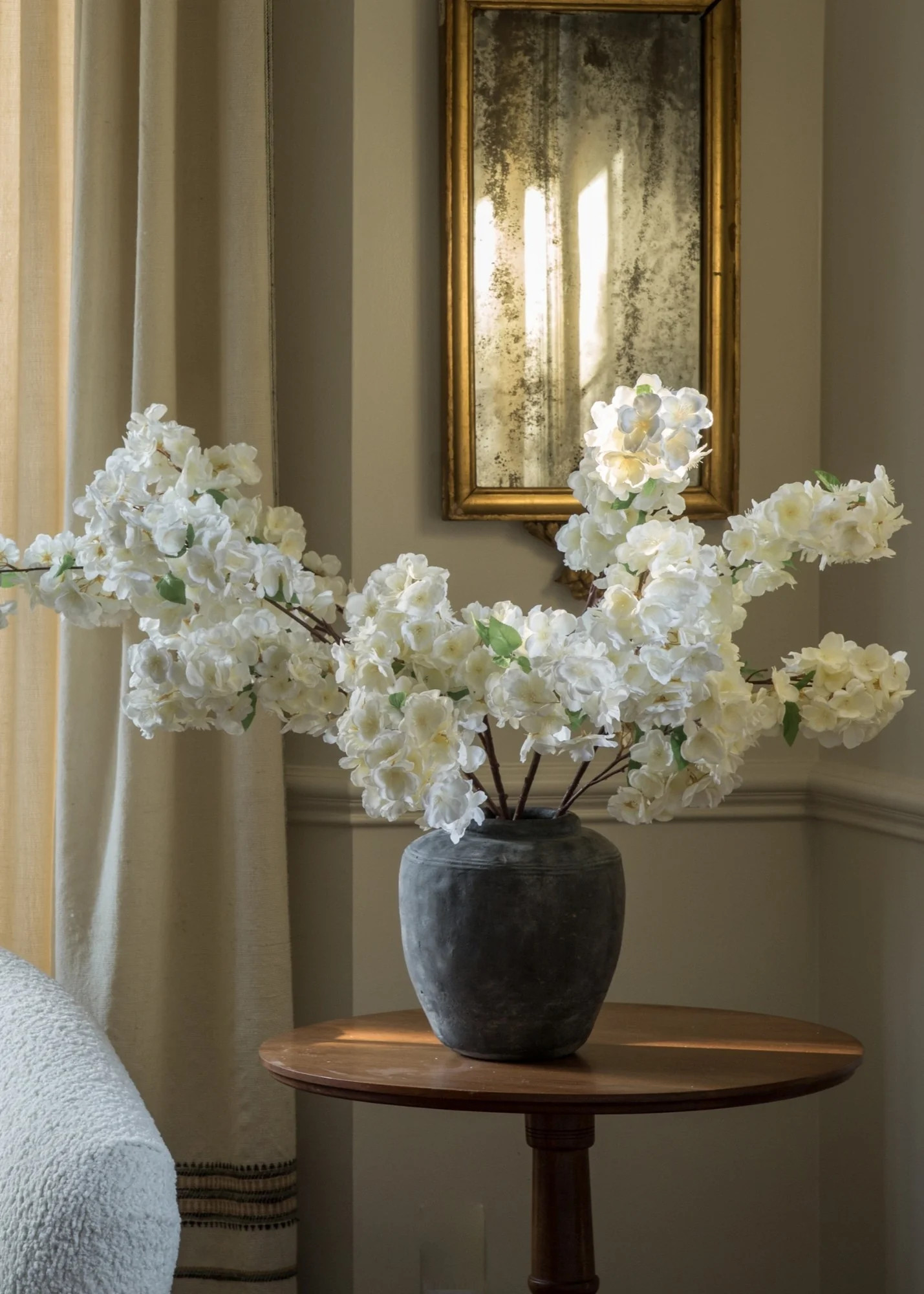 Medium White Cherry Blossom with Concrete Design | Afloral