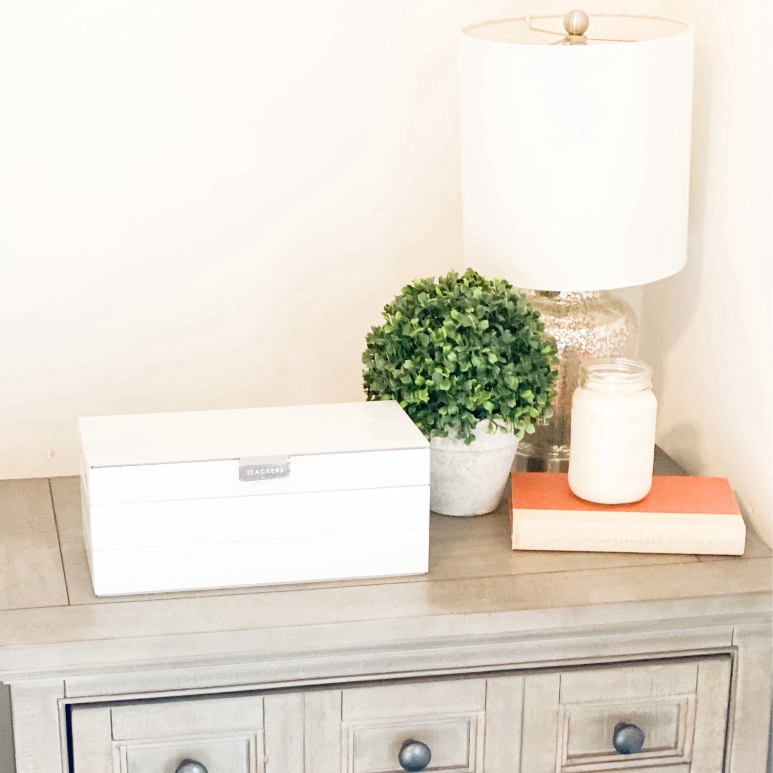 Beautiful glass jewelry organizer. Keeps all your valuable safe in a decorative way. #organizedhome #jewelryorganizer 

#LTKhome